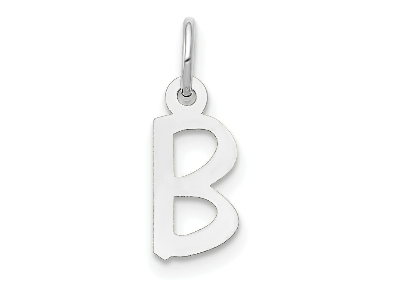 FJC Finejewelers 14 kt White Gold Small Slanted Block Letter B Initial Charm 12 mm x 5 mm