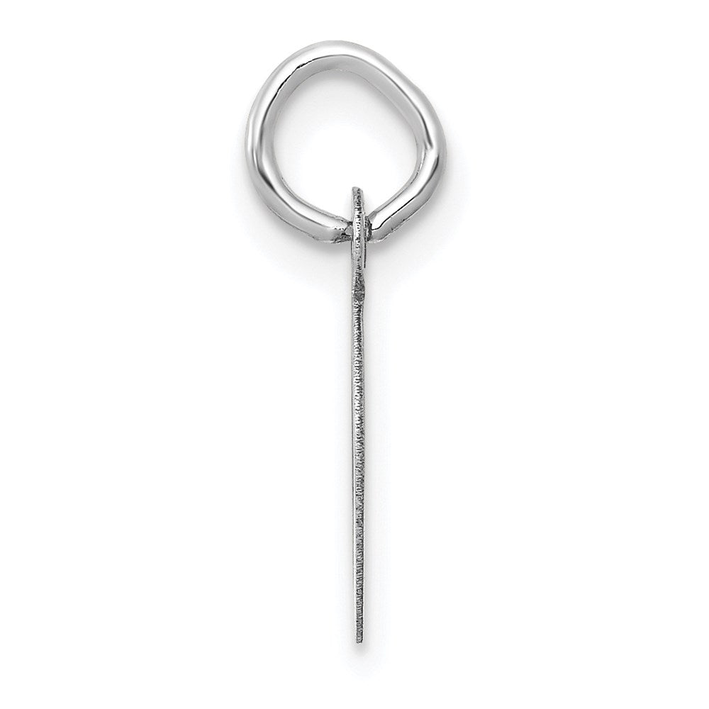 FJC Finejewelers 14 kt White Gold Small Slanted Block Letter D Initial Charm 12 mm x 5 mm