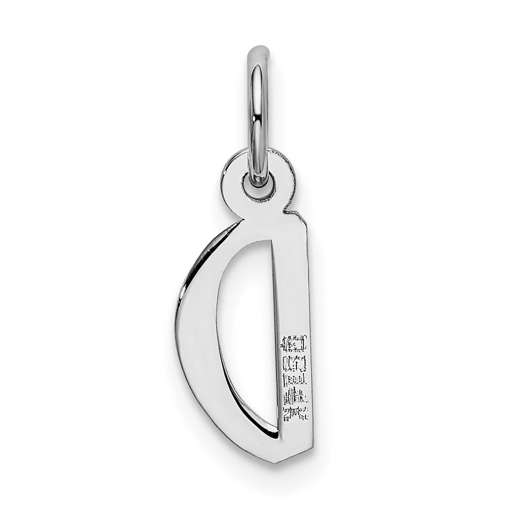FJC Finejewelers 14 kt White Gold Small Slanted Block Letter D Initial Charm 12 mm x 5 mm