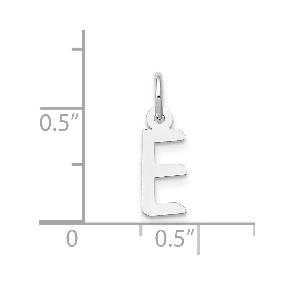 FJC Finejewelers 14 kt White Gold Small Slanted Block Letter E Initial Charm