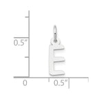 FJC Finejewelers 14 kt White Gold Small Slanted Block Letter E Initial Charm
