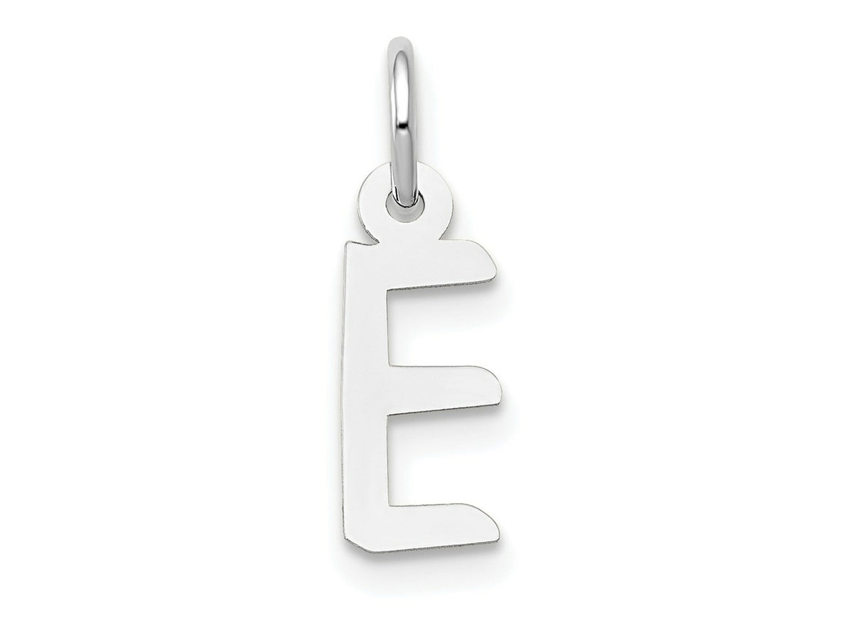 FJC Finejewelers 14 kt White Gold Small Slanted Block Letter E Initial Charm