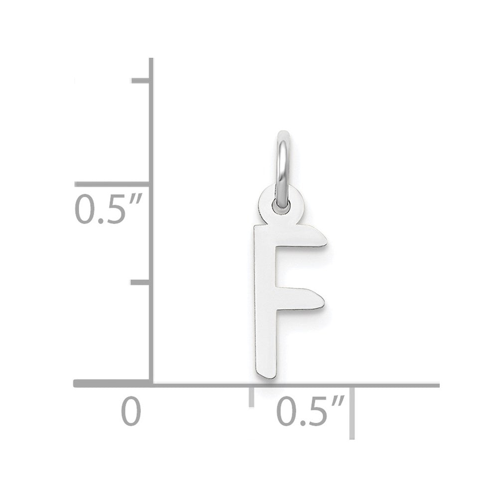 FJC Finejewelers 14 kt White Gold Small Slanted Block Letter F Initial Charm