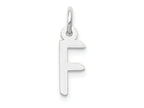 FJC Finejewelers 14 kt White Gold Small Slanted Block Letter F Initial Charm