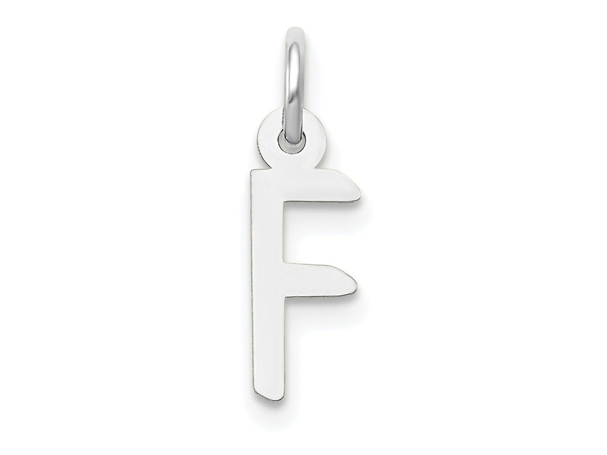 FJC Finejewelers 14 kt White Gold Small Slanted Block Letter F Initial Charm