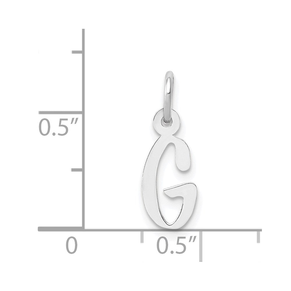 FJC Finejewelers 14 kt White Gold Small Slanted Block Letter G Initial Charm