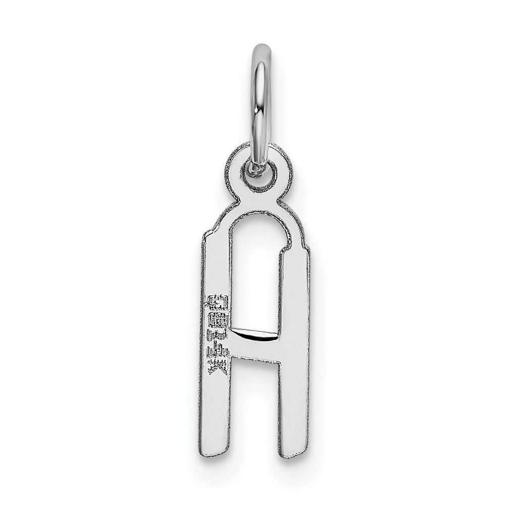 FJC Finejewelers 14 kt White Gold Small Slanted Block Letter H Initial Charm