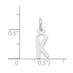 FJC Finejewelers 14 kt White Gold Small Slanted Block Letter K Initial Charm