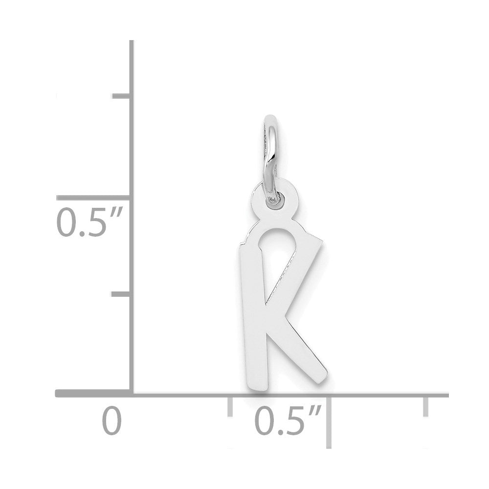 FJC Finejewelers 14 kt White Gold Small Slanted Block Letter K Initial Charm