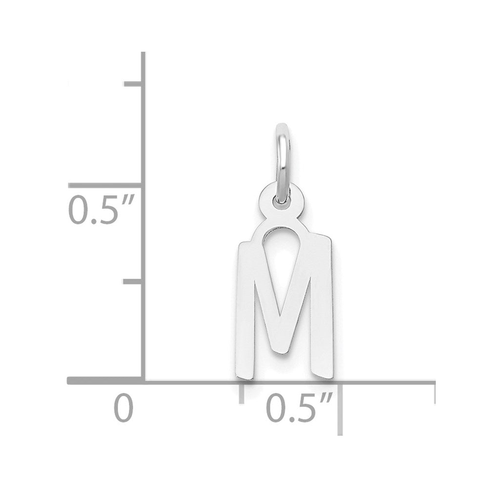 FJC Finejewelers 14 kt White Gold Small Slanted Block Letter M Initial Charm