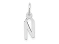 FJC Finejewelers 14 kt White Gold Small Slanted Block Letter N Initial Charm