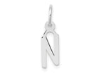 FJC Finejewelers 14 kt White Gold Small Slanted Block Letter N Initial Charm
