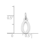 FJC Finejewelers 14 kt White Gold Small Slanted Block Letter O Initial Charm