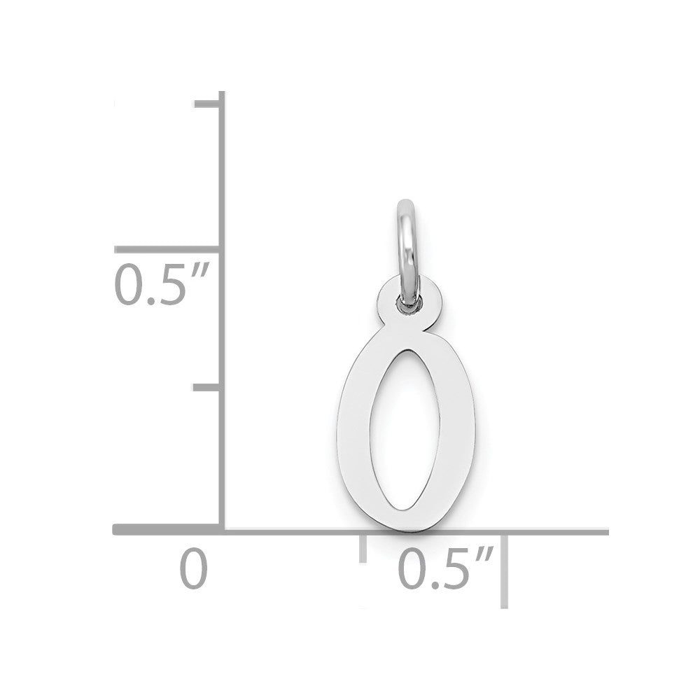 FJC Finejewelers 14 kt White Gold Small Slanted Block Letter O Initial Charm