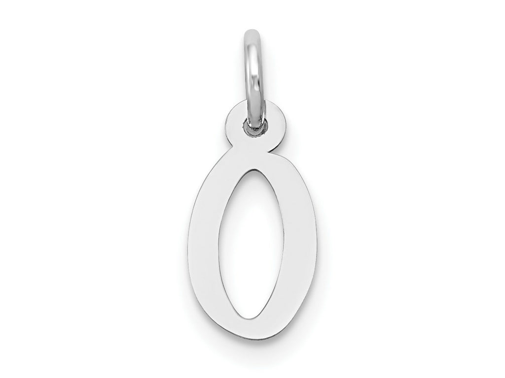 FJC Finejewelers 14 kt White Gold Small Slanted Block Letter O Initial Charm