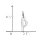 FJC Finejewelers 14 kt White Gold Small Slanted Block Letter P Initial Charm