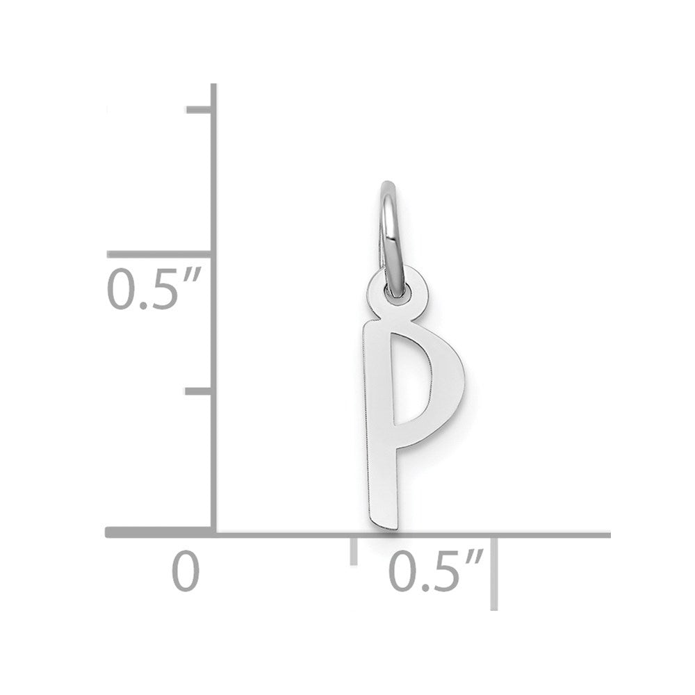 FJC Finejewelers 14 kt White Gold Small Slanted Block Letter P Initial Charm