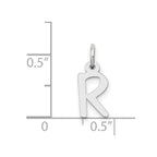 FJC Finejewelers 14 kt White Gold Small Slanted Block Letter R Initial Charm