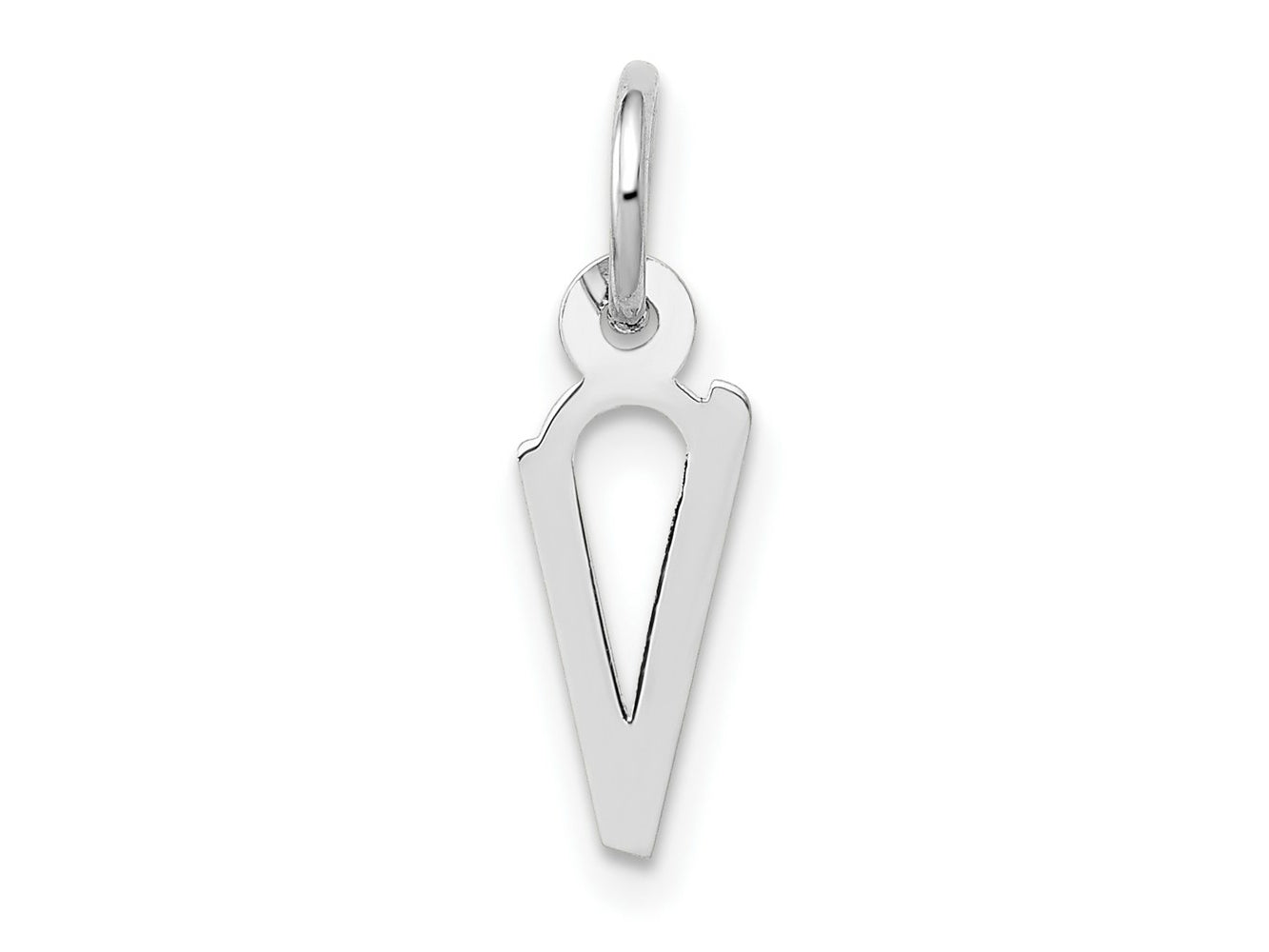 FJC Finejewelers 14 kt White Gold Small Slanted Block Letter V Initial Charm