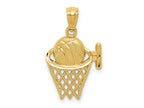 FJC Finejewelers 14 kt Yellow Gold Basketball in the Net Charm 21 x 13 mm