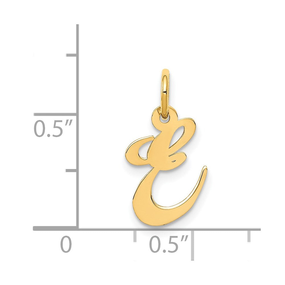 FJC Finejewelers 14 kt Yellow Gold Small Fancy Script Letter E Initial Charm