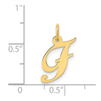 FJC Finejewelers 14 kt Yellow Gold Small Fancy Script Letter F Initial Charm