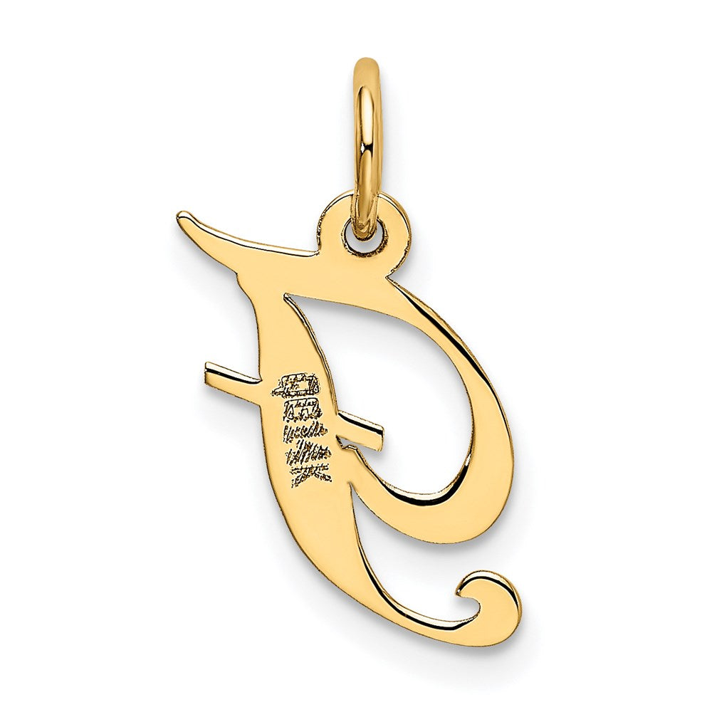 FJC Finejewelers 14 kt Yellow Gold Small Fancy Script Letter F Initial Charm