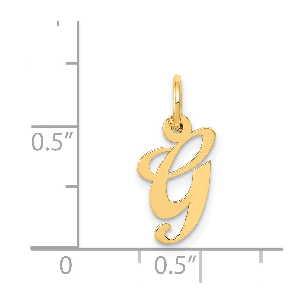 FJC Finejewelers 14 kt Yellow Gold Small Fancy Script Letter G Initial Charm
