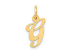 FJC Finejewelers 14 kt Yellow Gold Small Fancy Script Letter G Initial Charm