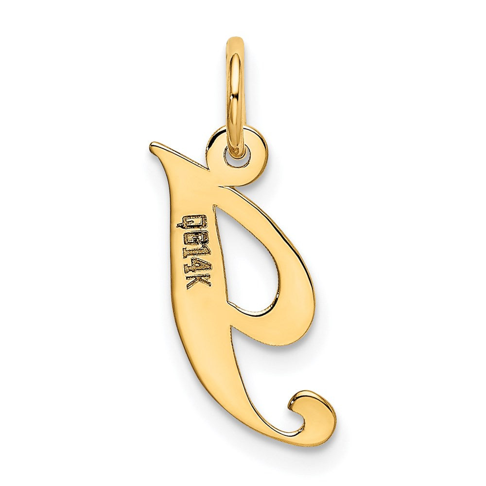 FJC Finejewelers 14 kt Yellow Gold Small Fancy Script Letter I Initial Charm