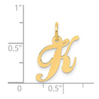 FJC Finejewelers 14 kt Yellow Gold Small Fancy Script Letter K Initial Charm