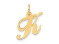 FJC Finejewelers 14 kt Yellow Gold Small Fancy Script Letter K Initial Charm