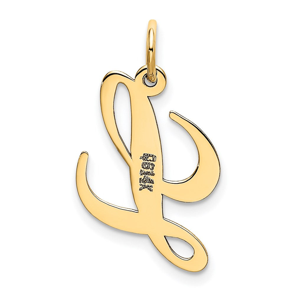 FJC Finejewelers 14 kt Yellow Gold Small Fancy Script Letter L Initial Charm