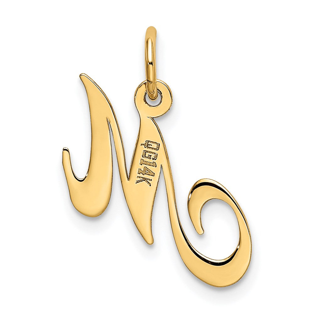 FJC Finejewelers 14 kt Yellow Gold Small Fancy Script Letter M Initial Charm
