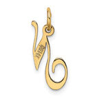 FJC Finejewelers 14 kt Yellow Gold Small Fancy Script Letter N Initial Charm