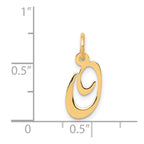FJC Finejewelers 14 kt Yellow Gold Small Fancy Script Letter O Initial Charm