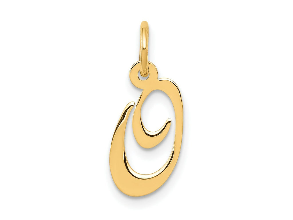 FJC Finejewelers 14 kt Yellow Gold Small Fancy Script Letter O Initial Charm