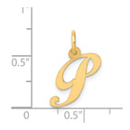 FJC Finejewelers 14 kt Yellow Gold Small Fancy Script Letter P Initial Charm