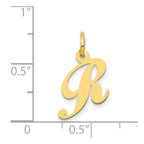 FJC Finejewelers 14 kt Yellow Gold Small Fancy Script Letter R Initial Charm