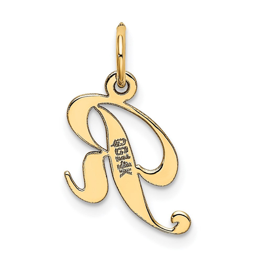 FJC Finejewelers 14 kt Yellow Gold Small Fancy Script Letter R Initial Charm