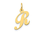 FJC Finejewelers 14 kt Yellow Gold Small Fancy Script Letter R Initial Charm