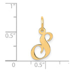 FJC Finejewelers 14 kt Yellow Gold Small Fancy Script Letter S Initial Charm