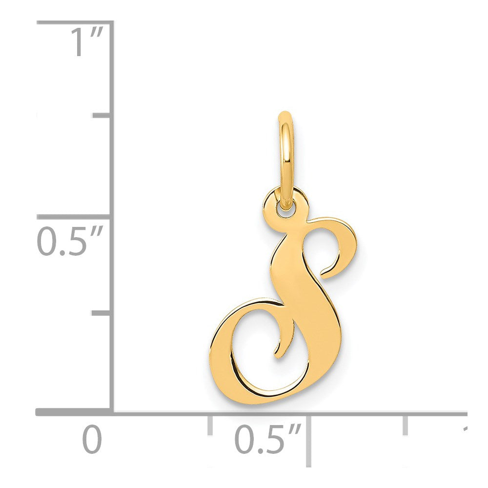 FJC Finejewelers 14 kt Yellow Gold Small Fancy Script Letter S Initial Charm