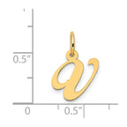 FJC Finejewelers 14 kt Yellow Gold Small Fancy Script Letter V Initial Charm