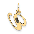 FJC Finejewelers 14 kt Yellow Gold Small Fancy Script Letter V Initial Charm