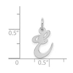 FJC Finejewelers 14 kt White Gold Small Fancy Script Letter E Initial Charm