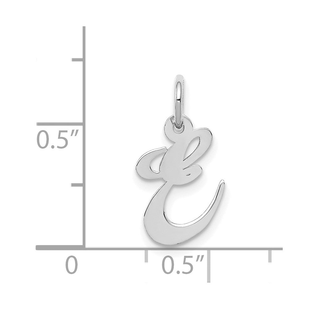 FJC Finejewelers 14 kt White Gold Small Fancy Script Letter E Initial Charm