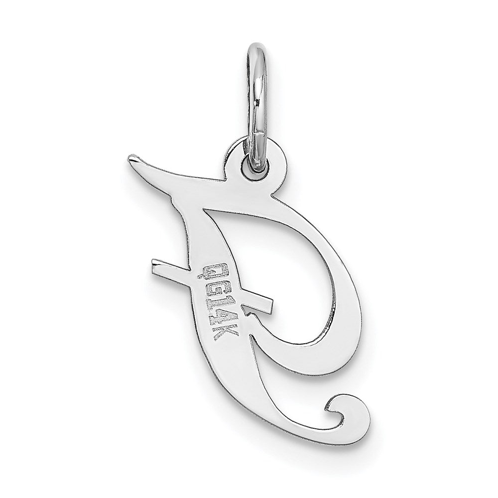 FJC Finejewelers 14 kt White Gold Small Fancy Script Letter F Initial Charm