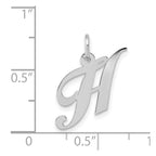 FJC Finejewelers 14 kt White Gold Small Fancy Script Letter H Initial Charm