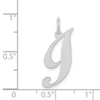 FJC Finejewelers 14 kt White Gold Small Fancy Script Letter I Initial Charm